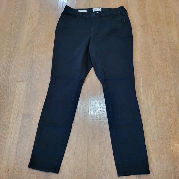 Universal Thread Jeans Mid Rise Curvy Skinny Black Denim Stretch Womens 10 30R - Picture 1 of 12